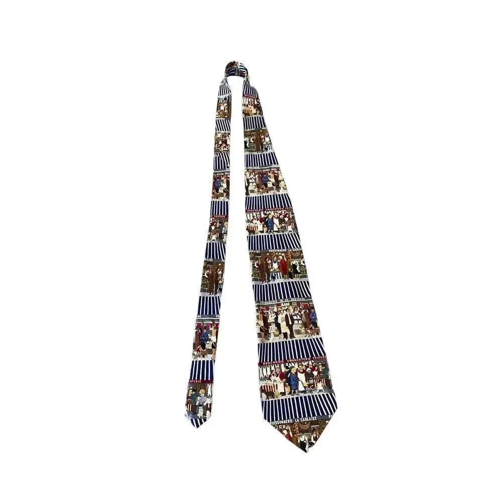 Guy Buffet Collection Multicolor Tie-Markets Paris 100% Silk